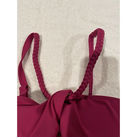 Shade & Shore Women's Size 34C Braided Strap Bikini Top Purple NEW Top Only - Picture 3 of 9